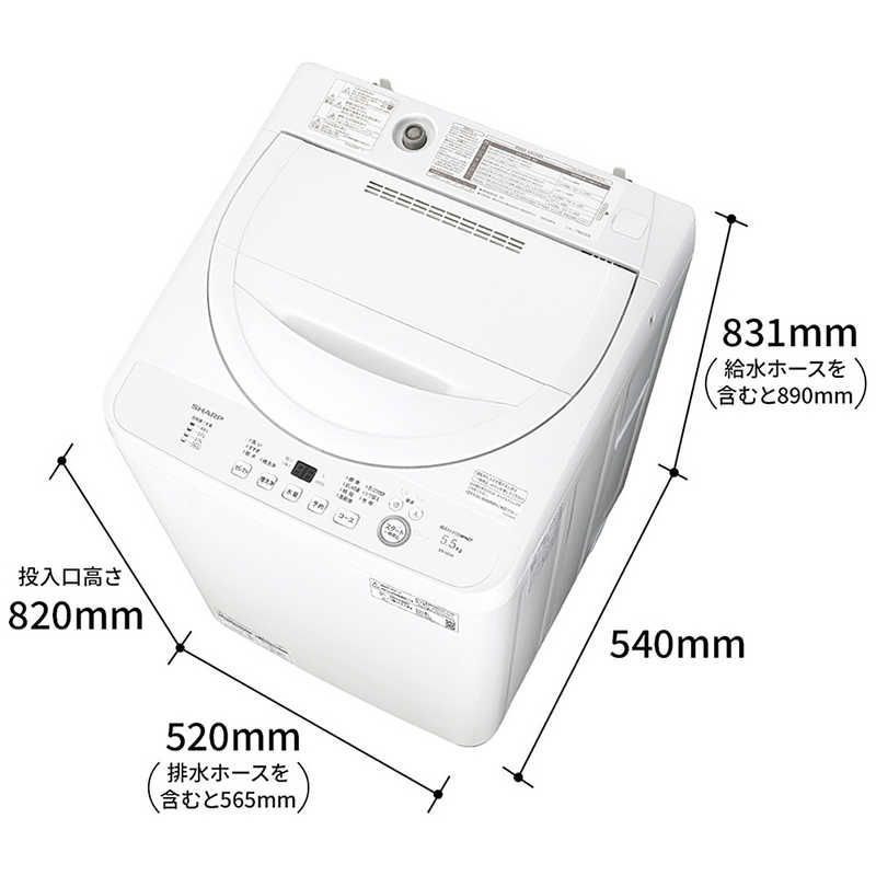 設置無料 シャープ SHARP 全自動洗濯機 ホワイト系 洗濯機5 0 kg 乾燥機能無 上開き ES GE 5 K W 標準設置無料