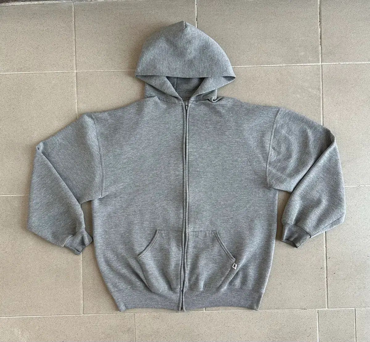 90 s ヴィンテージ ラッセル フーディー ジップアップ グレー XL