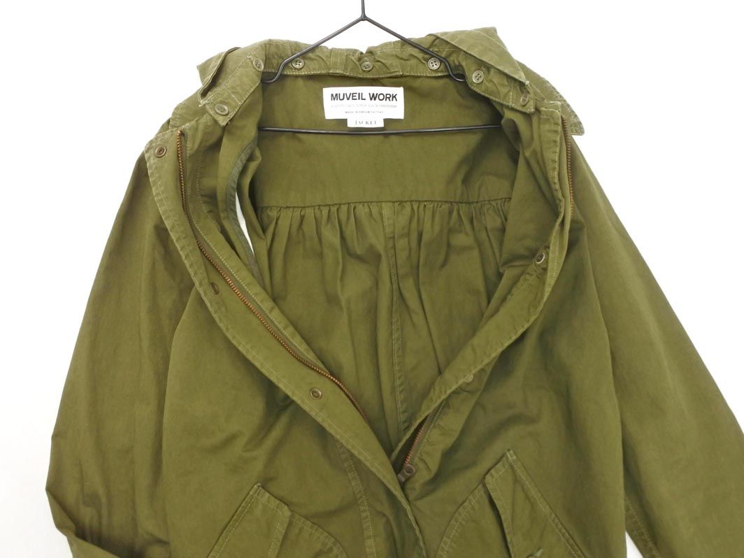 MUVEIL WORK ミュベールワーク ミリタリー モッズ コート size38