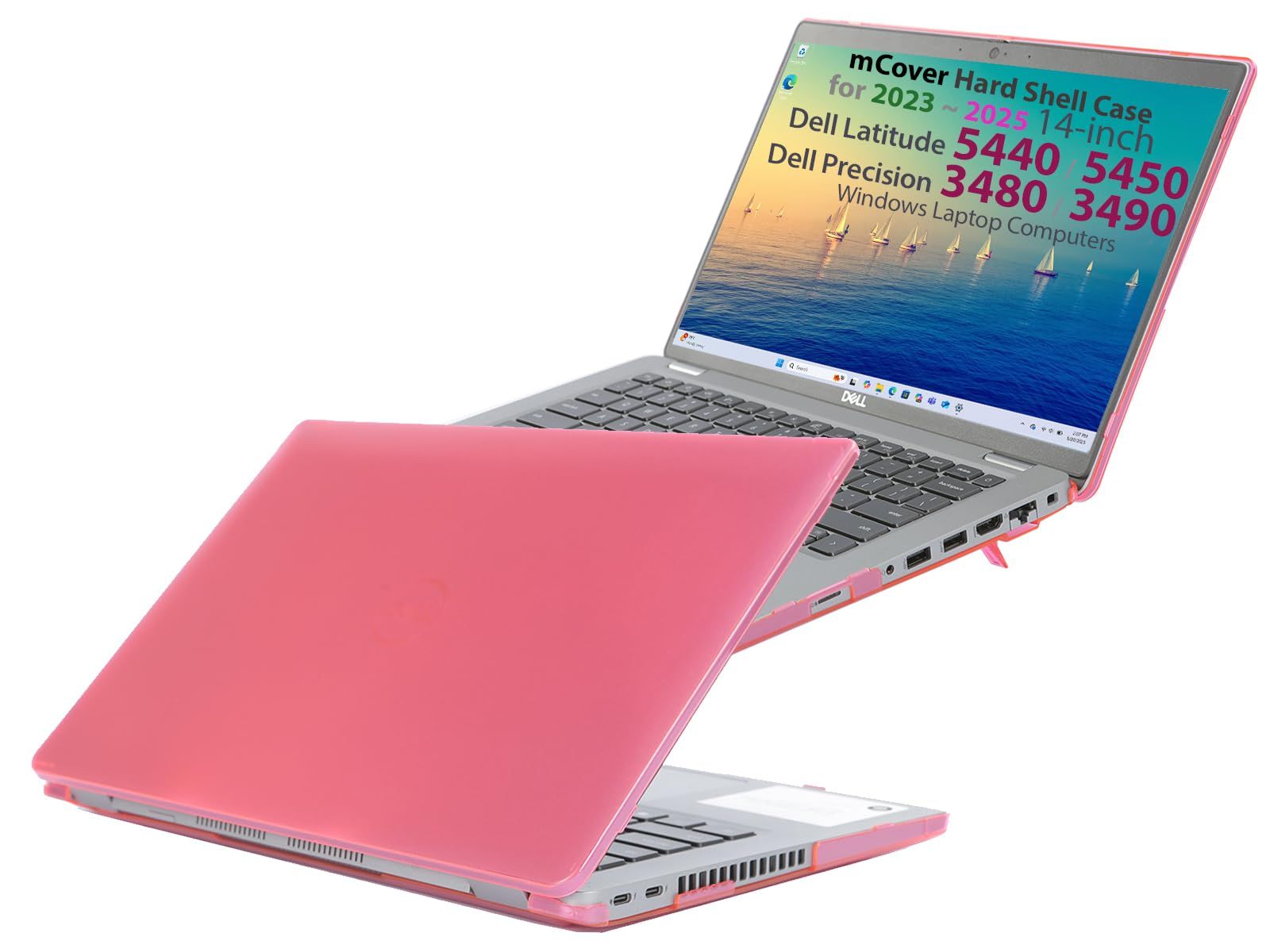 mCover ケース 2025 14インチ Dell Latitude 5440 5450 シリーズ Precision 3480 3490 Windows ノートブックコンピュータ 他のDellモデルには適合しません ピンク