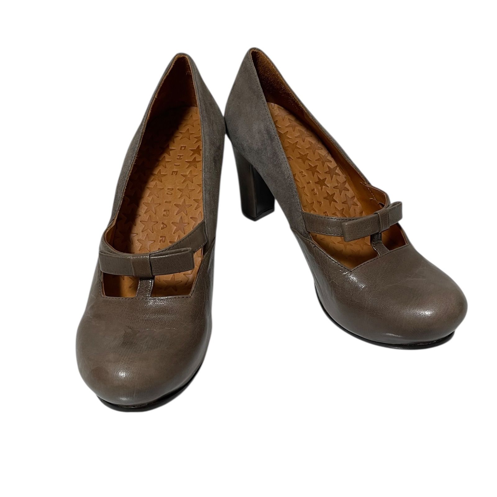 Z1613 CHIE MIHARA チエミハラ レザーストラップパンプス ブラウン