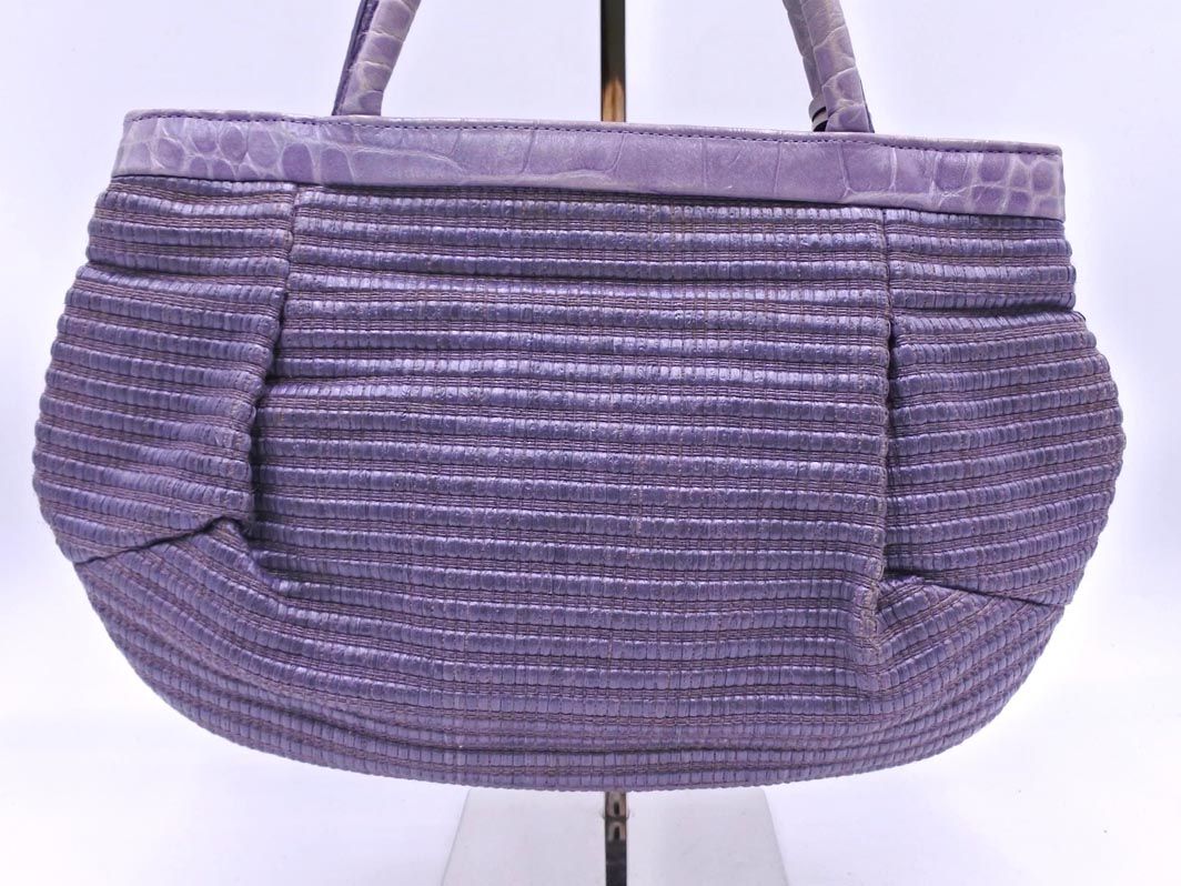 FURLA フルラ ツイード風 ハンド バッグ ラベンダー □□ レディース