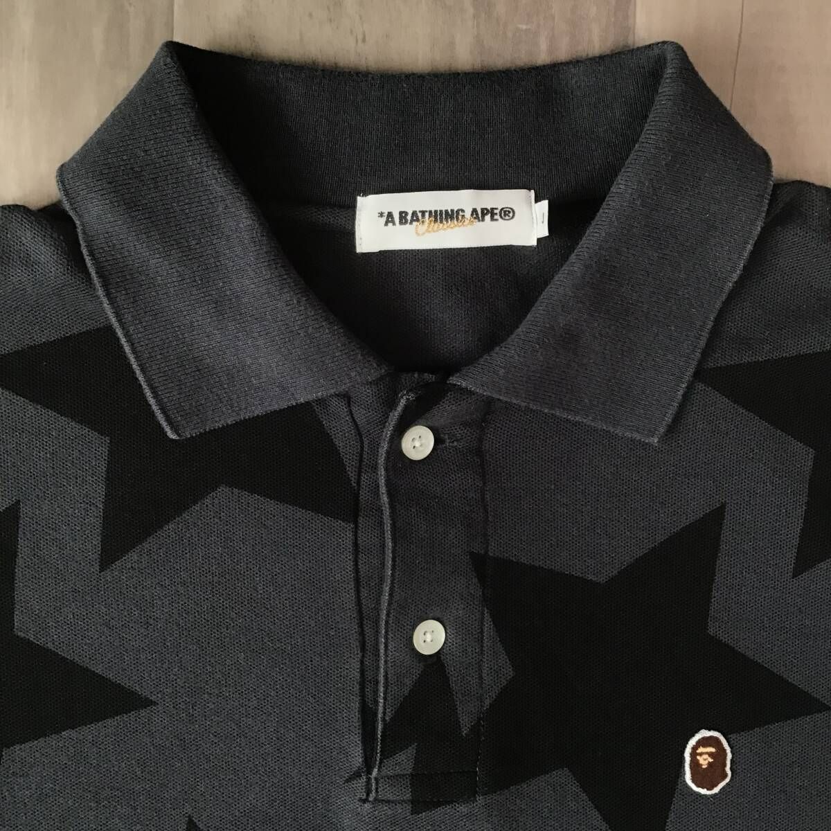 BAPE スター ポロシャツ Lサイズ グレー a bathing ape STAR BAPE STA