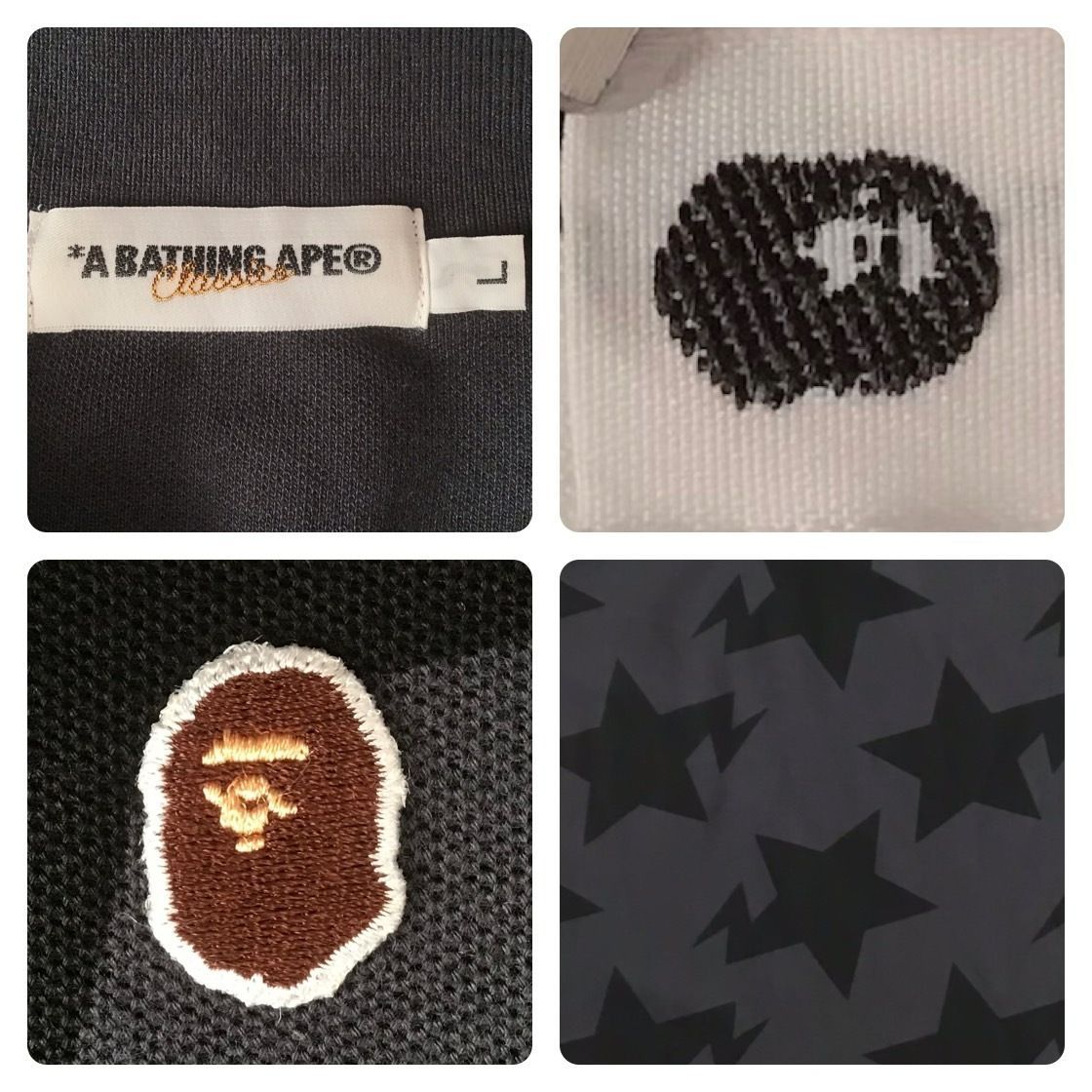 BAPE スター ポロシャツ Lサイズ グレー a bathing ape STAR BAPE STA