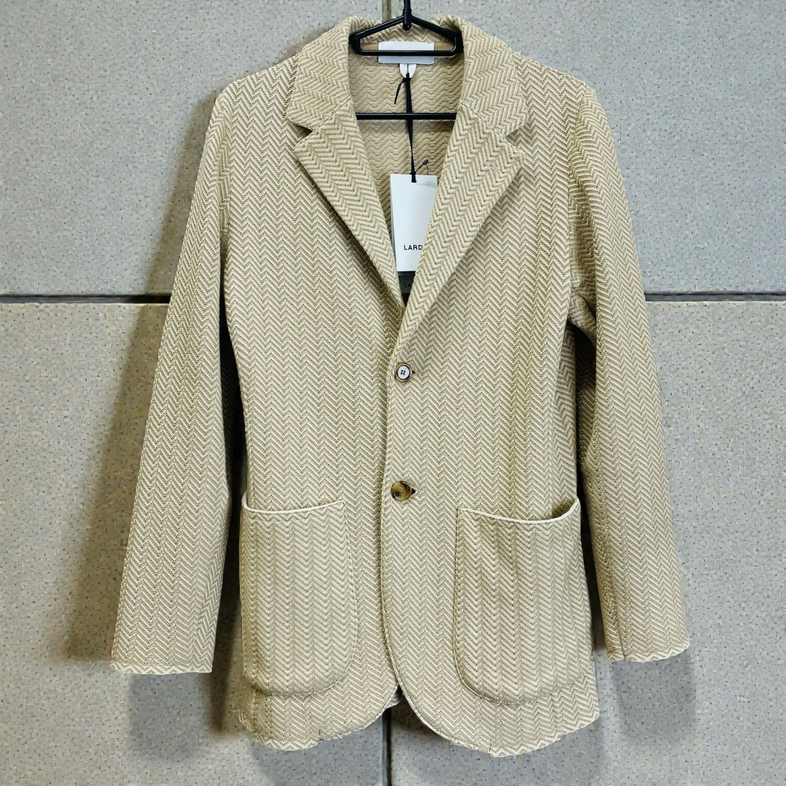 タグ付き未使用品 LARDINI ラルディーニ コットンヘリンボーンニット 