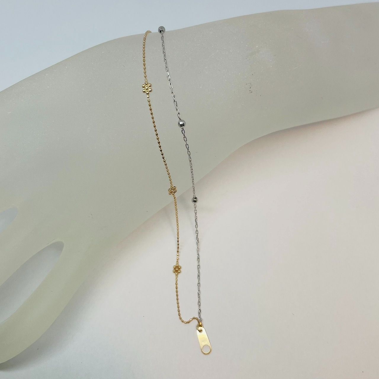 K18 ブレスレット フラワー ミラーボール WG/YG 1.4g - メルカリ