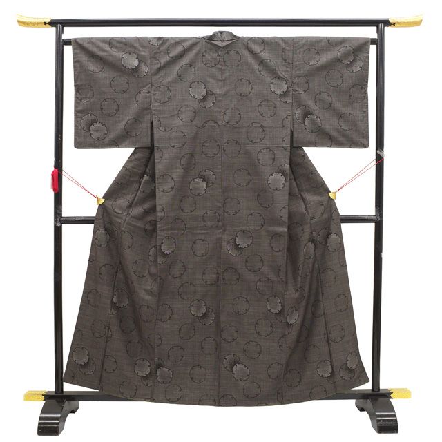 中古】 本場大島紬 着物 リサイクル 正絹 大島紬 袷 泥染め 7マルキ