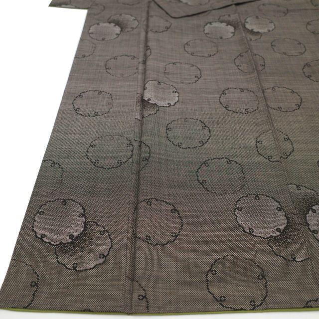 中古】 本場大島紬 着物 リサイクル 正絹 大島紬 袷 泥染め 7マルキ