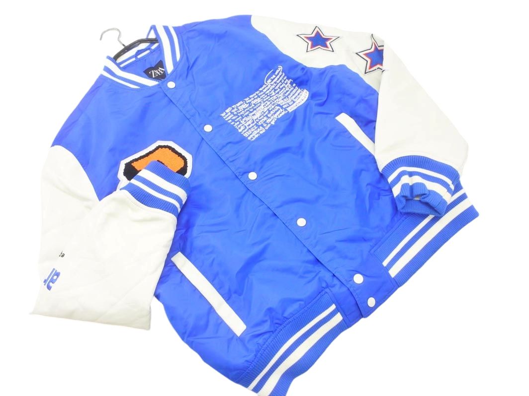 ZARA ザラ ナイロン100% 刺繍 ワッペン スカジャン ジャケット sizeL