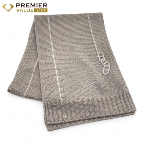 エルメス ニットマフラー マイヨン トラセ 30 180 ベージュ カシミヤ