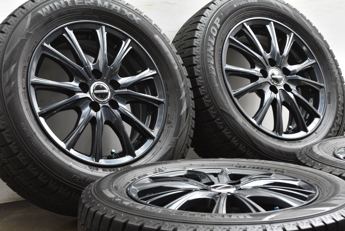 バリ溝 WAREN 15 in 6 J 43 PCD 100 ダンロップ ウインターマックス WM 02 195 65 R プリウス カローラ ツーリング スポーツ インプレッサ