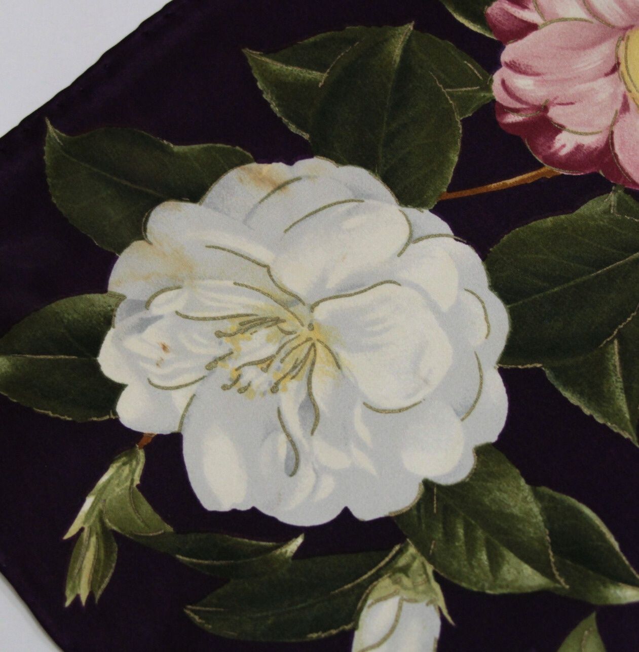 シャネル CHANEL ヴィンテージ 大判スカーフ フラワー チェーン柄