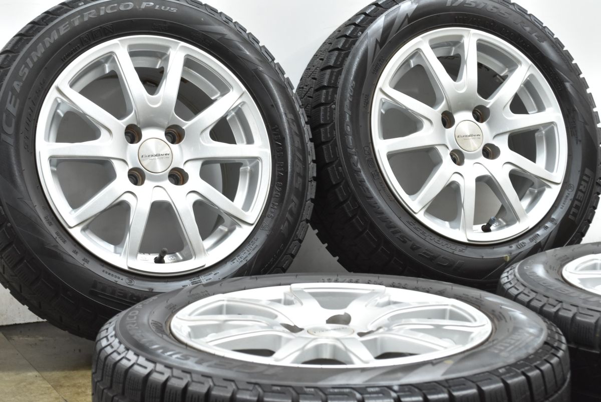 ホイールのみ発送可 ユーロバーン 14 in 6 J 38 PCD 100 ピレリ アイスアシンメトリコ 175 65 R フォルクスワーゲン up! VW