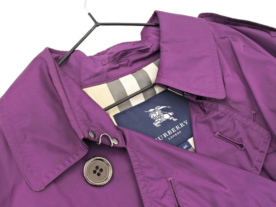 LONDON バーバリーロンドン FR 323-700-36 トレンチ コート size 40|紫 ◎レディース