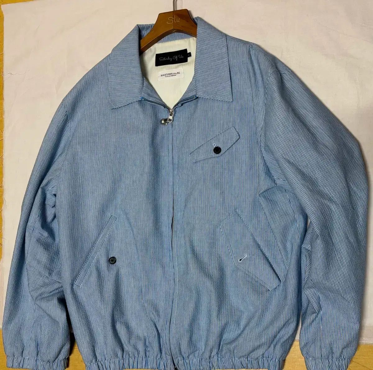 STU ストライプ ISTJ VENDING MACHINE Ver. ジャケット ブルー L