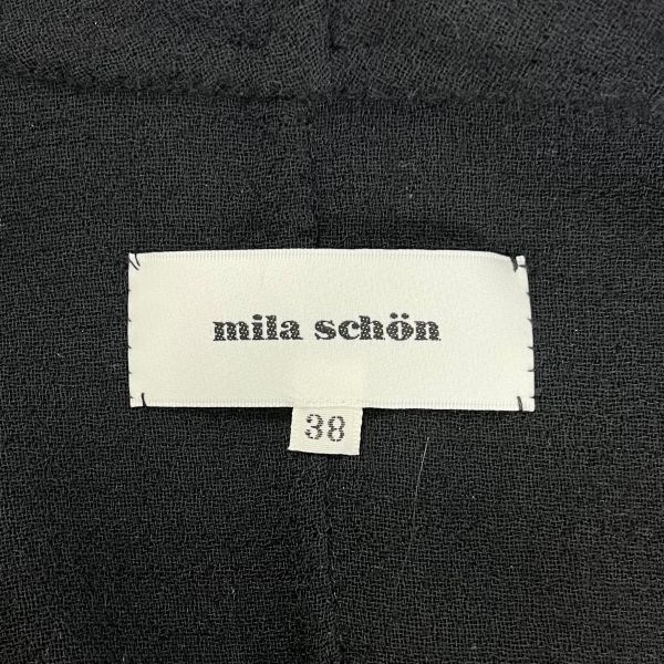 ミラショーン mila schon ジャケット テーラード ラメ 黒 毛 38 M 