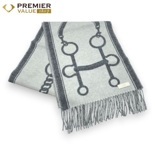 エルメス マフラー モール イヴォワール | フランネルグレー カシミヤ