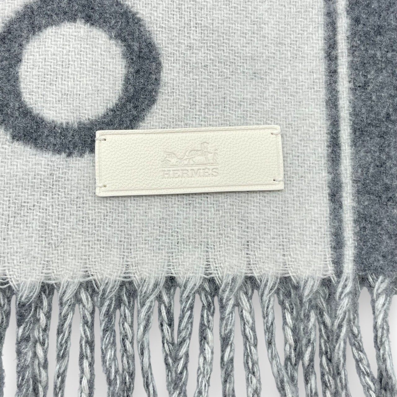 エルメス マフラー モール 30×160 イヴォワール / フランネルグレー
