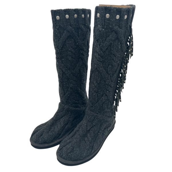  アグ UGG ブーツ Jimmy Chooジミー チュウ コラボ ケーブルニット グレー ウール 25 レディース S 5 X 550 その他 ブーツ