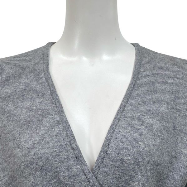 ダイアグラム Diagram ニットカーディガン ロング丈 長袖 ラップデザイン ライトグレー アンゴラ ウール 36 S 7号 レディース 5 X 555