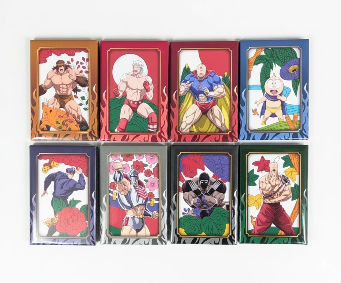 キン肉マン トレーディング花札柄缶バッジ 全8種 コンプリートセット