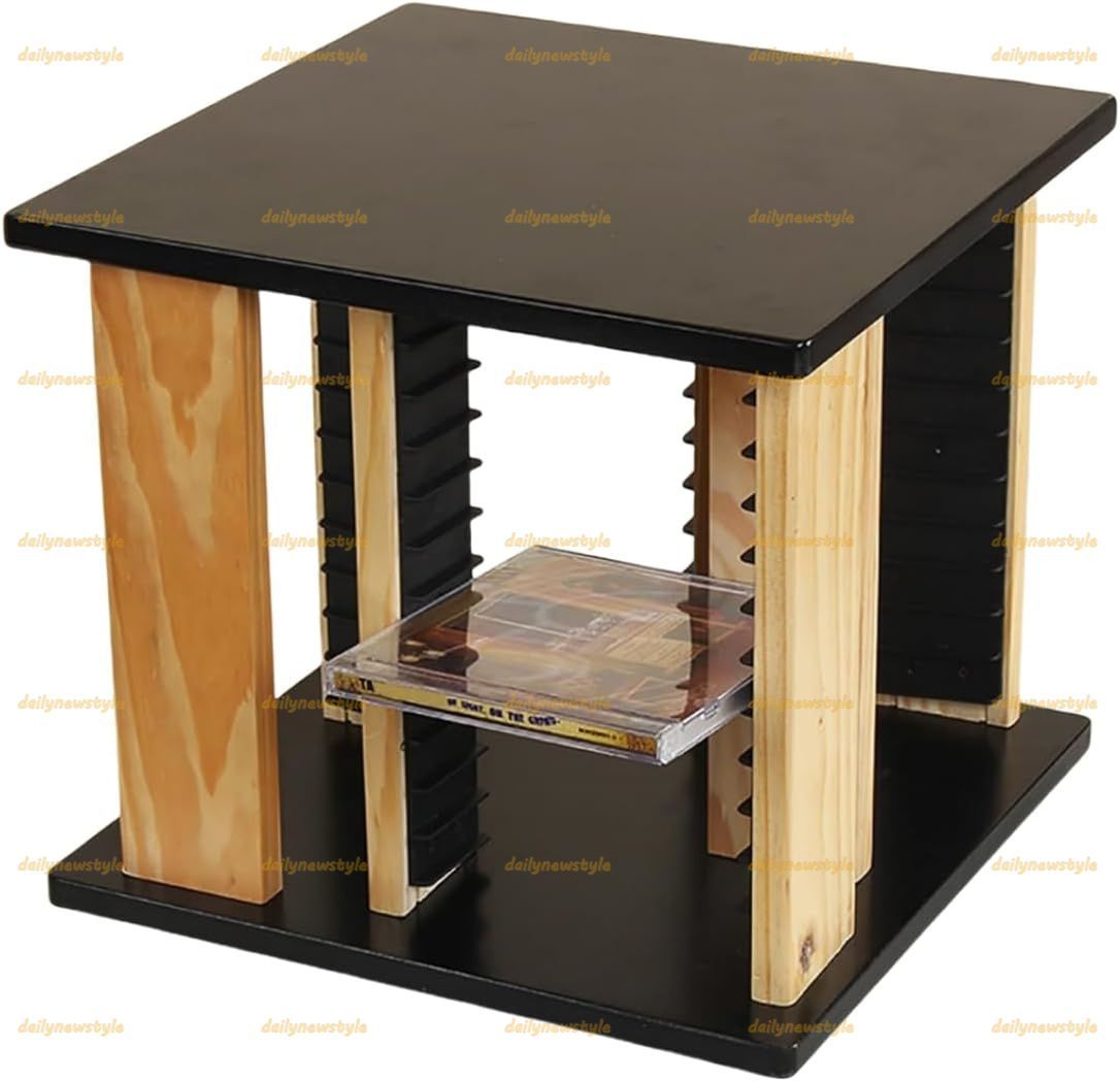 人気推薦 屋内 dvdプレイヤー ディスプレイラック CDラックデスクトップレコードラック回転 dvd 収納ラック dvdラック 大容量 CD収納ラック CD収集収納ボックス CD保管ボックス CD DVDオーガナイザー 28 28 27cm