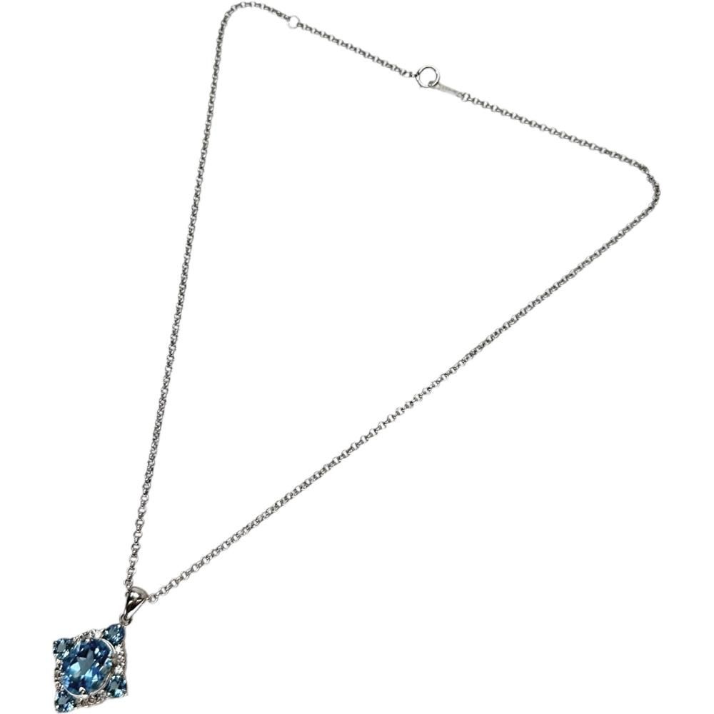 天然　アクアマリン　pt850 プラチナ　ネックレス　約40センチ APVN209840AQ [プラチナ・ウーマン] アクアマリン ネックレス