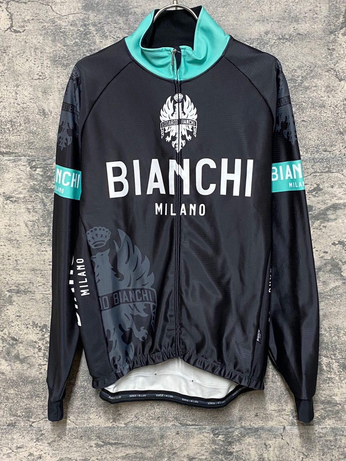 JP521 ビアンキ BIANCHI 長袖 サイクルジャケット L 黒チェレステ