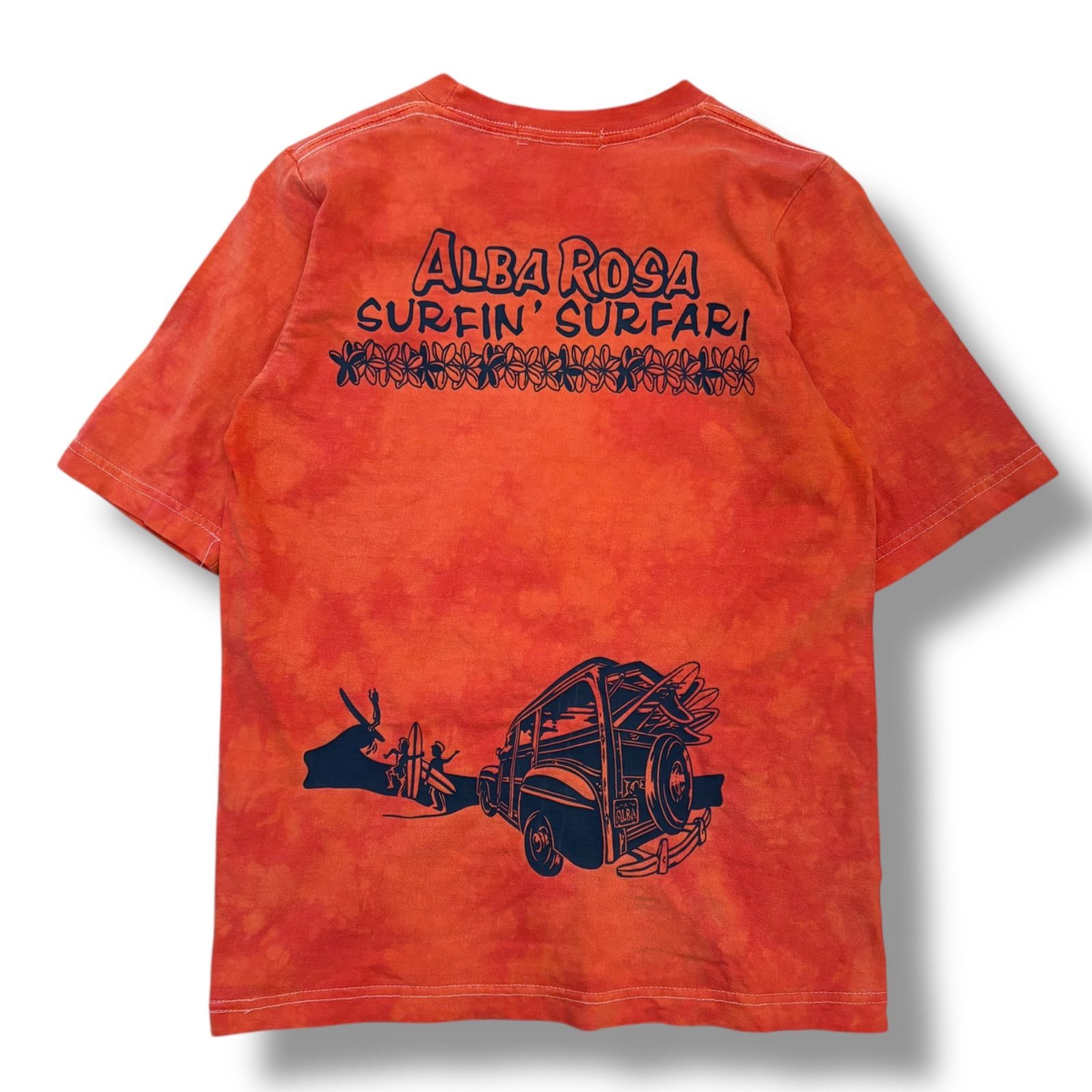 ALBA ROSA ブランドロゴ ヤシの木プリント × タイダイ Tシャツ