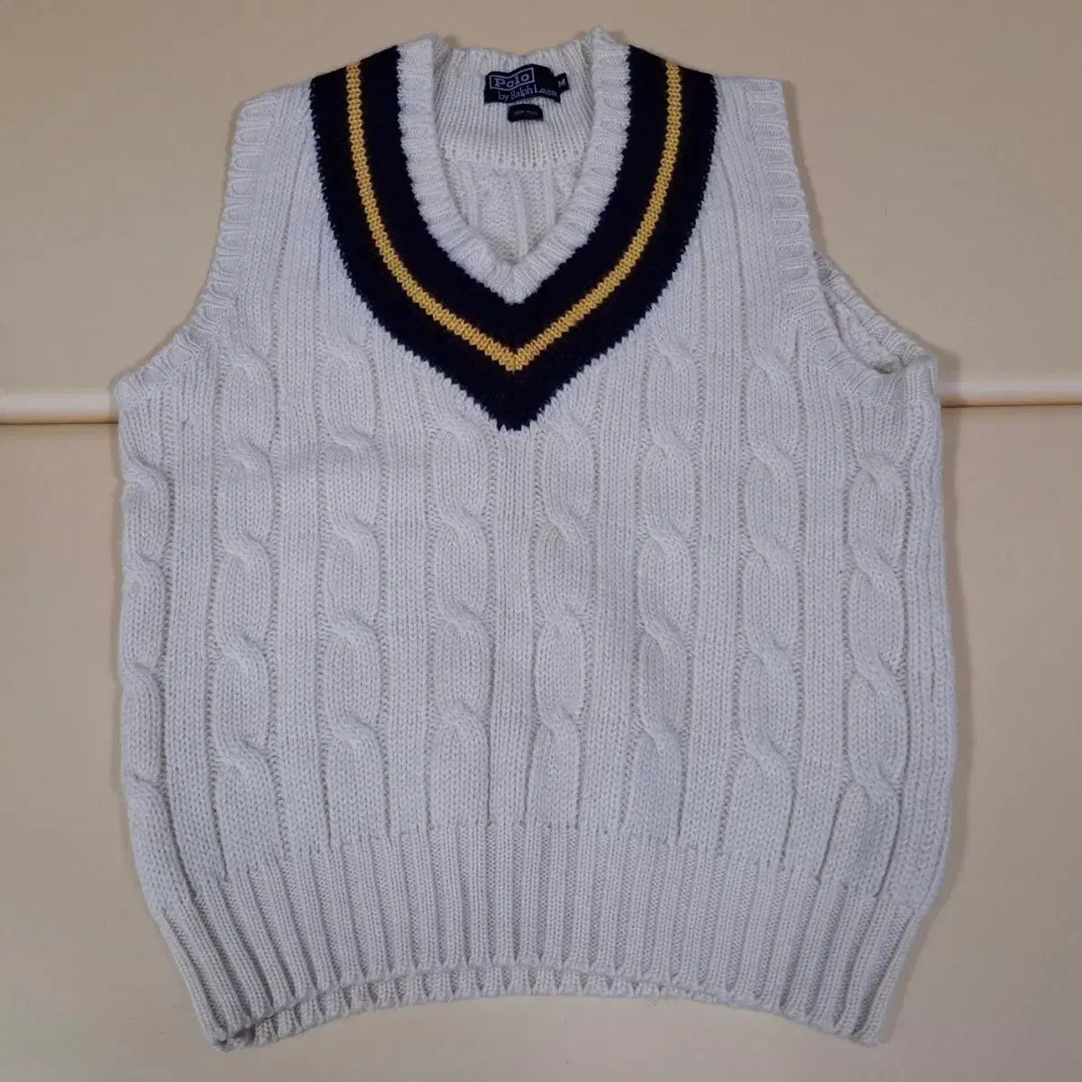 ポロ ラルフローレン クリケット ニット セーター ベスト M コットン メンズ ウールブレンド クリケット セーター ベスト | ラルフ ローレン公式