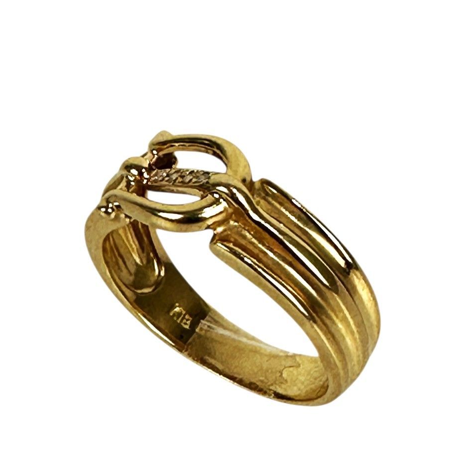 K18 デザインリング 指輪 馬蹄 K18YG ゴールド メンズ レディース