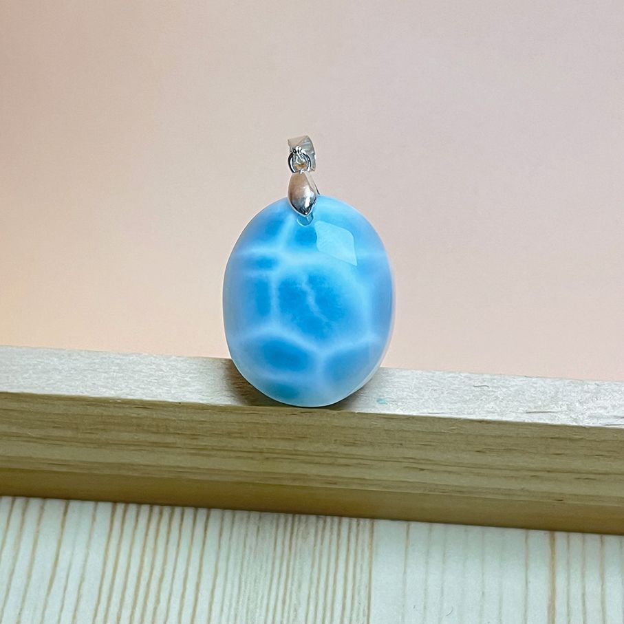 上級 EU製 ラリマーペンダント パワーストーン アクセサリー 天然石 お守り プレゼント1 約26.6*21.9*10.5 mm ZB 9740