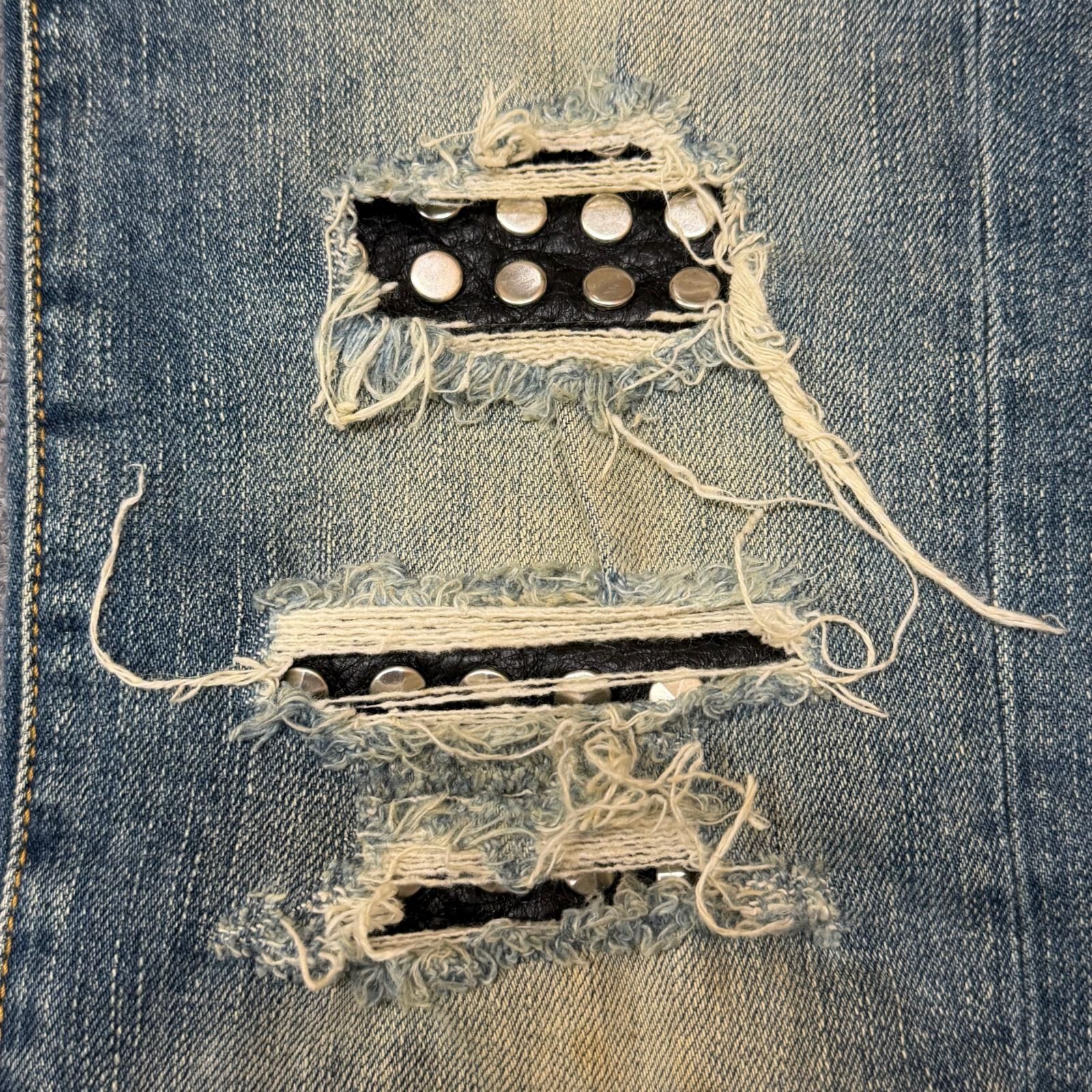 SAINT LAURENT PARIS 17SS Studded denim pants スタッズクラッシュ