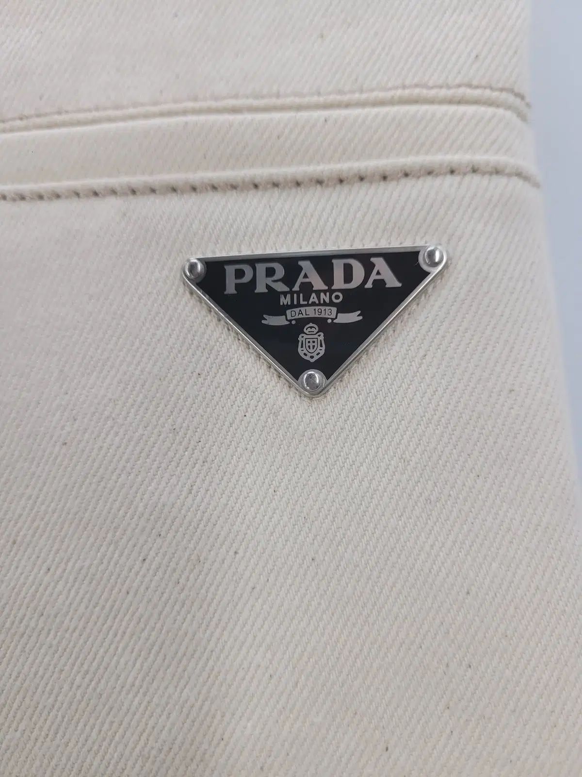 PRADA プラダ ルーズフィット コットン パンツ メタル 三角ロゴ