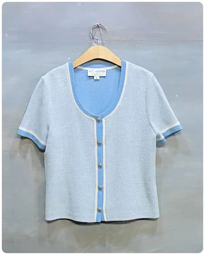 センジョーン コレクション ウール レーヨン 半袖 ニット カーディガン レディース4