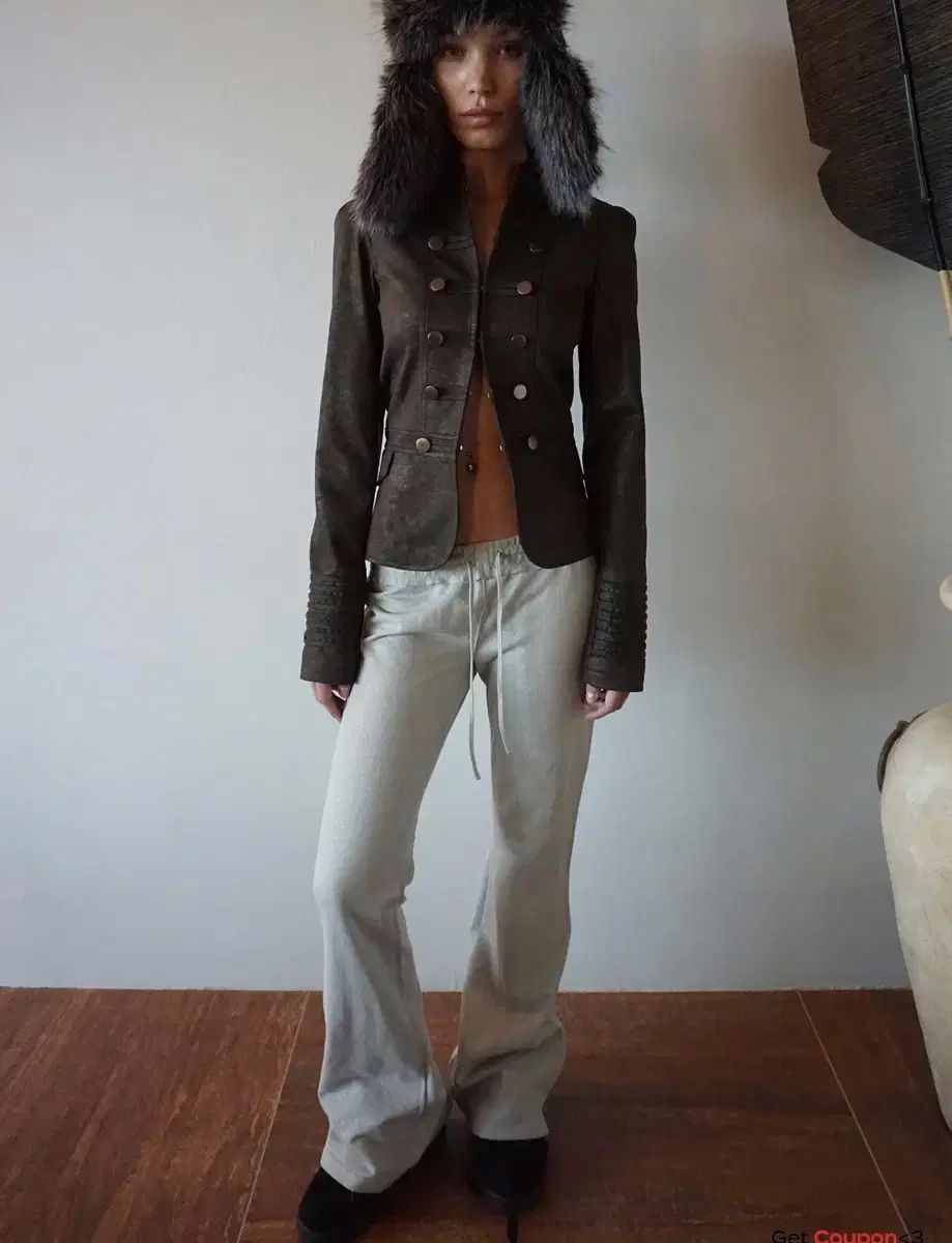 SCULPTOR スカルプター グリッター ブーツカット スウェットパンツ パンツ セージ