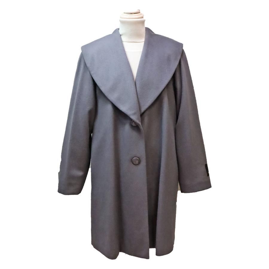 out 93 カシミヤコート 定価23万円 グレー 7号 ロガ レナウンルック ビッグカラー レディースファッション ミセス