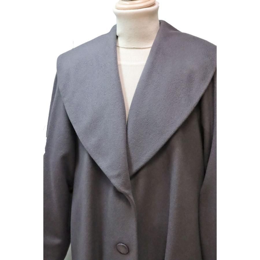 out 93 カシミヤコート 定価23万円 グレー 7号 ロガ レナウンルック ビッグカラー レディースファッション ミセス