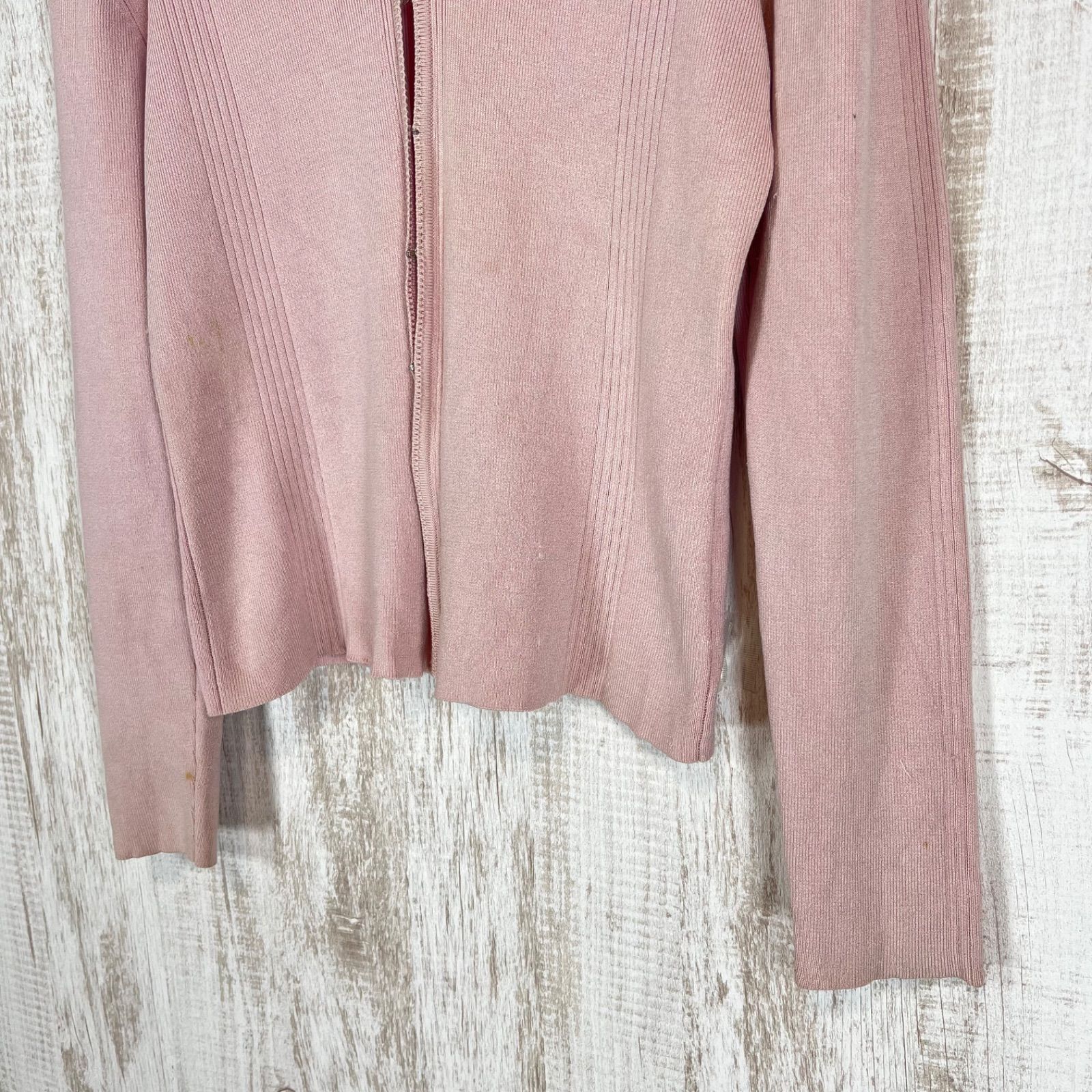 ETRO エトロ Vネック 無地 リブ編み シルク ニット 長袖 カーディガン