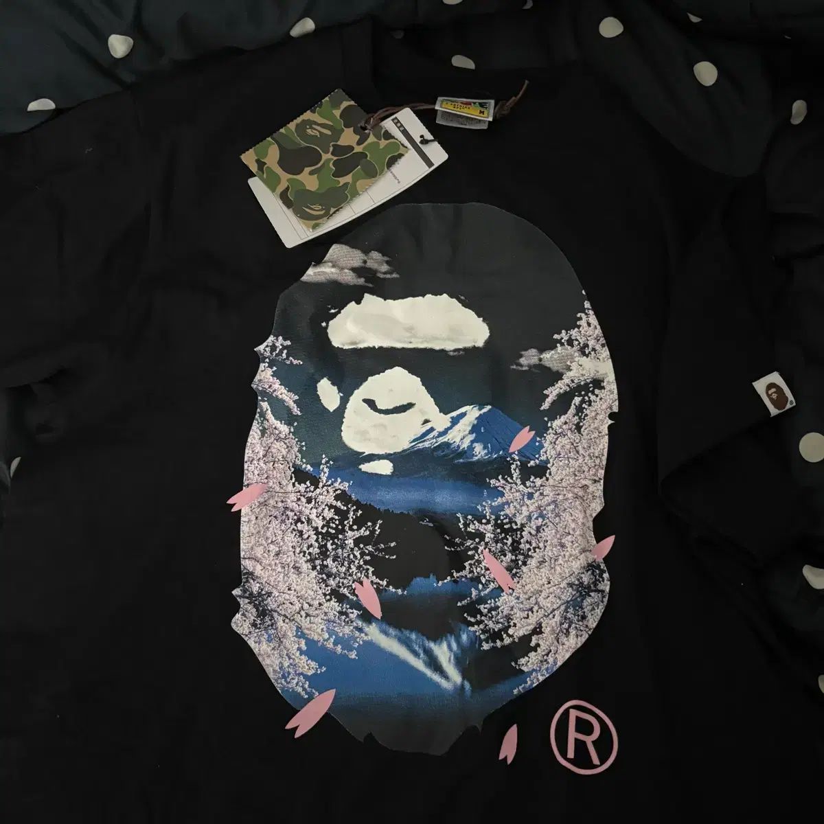 アベイシングエイプ さくら 写真 フォト Tシャツ ブラック m