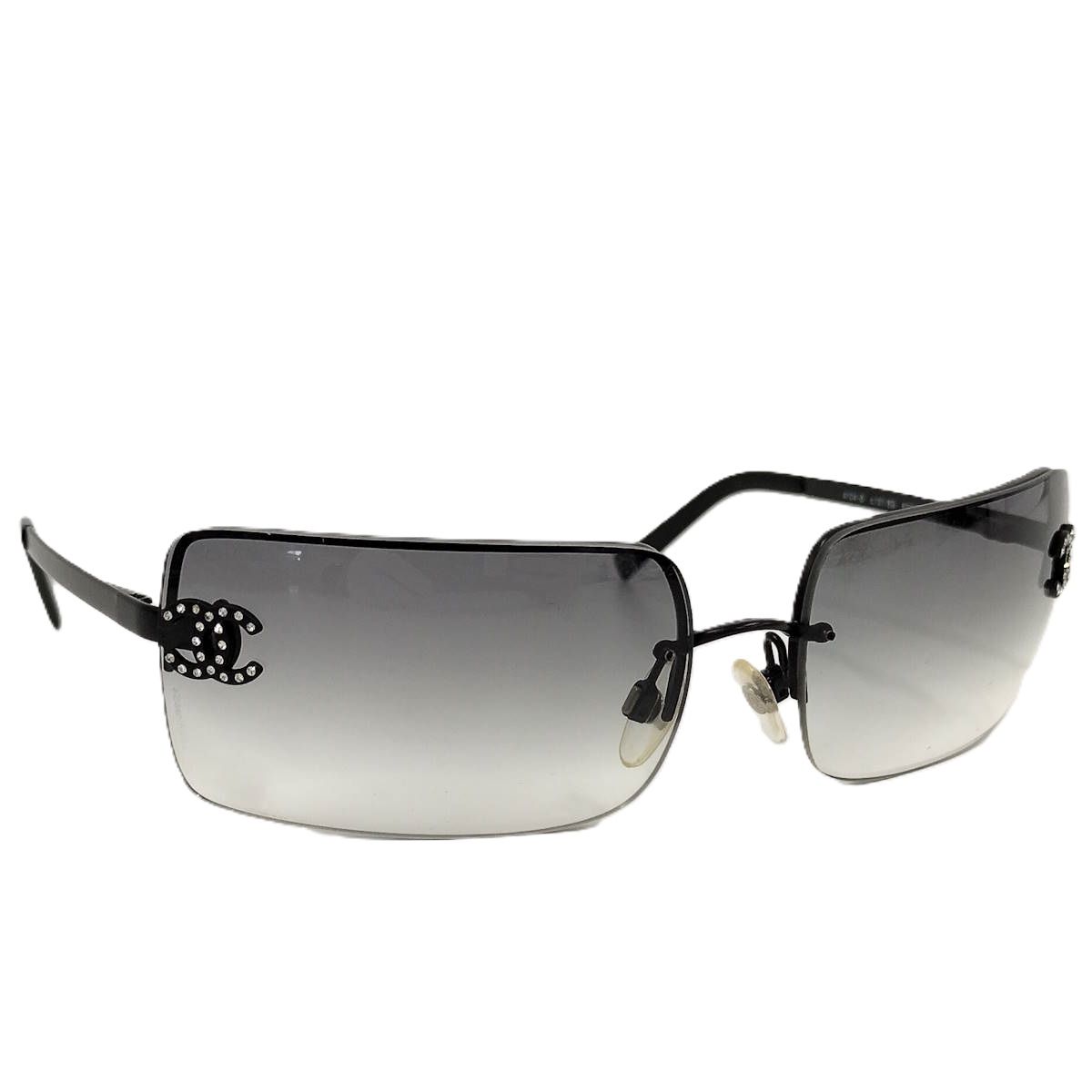 CHANEL サングラス ココマーク ラインストーン ブラック系4104-B