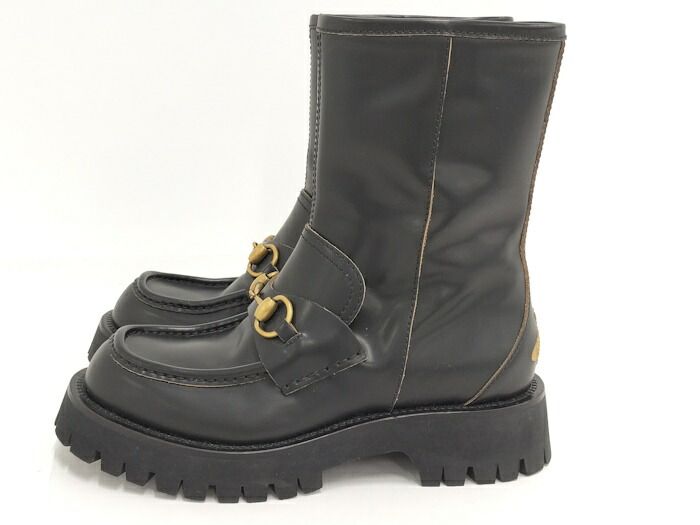GUCCI ホースビット ブーツ レザー ブラック 表記サイズ37 643900