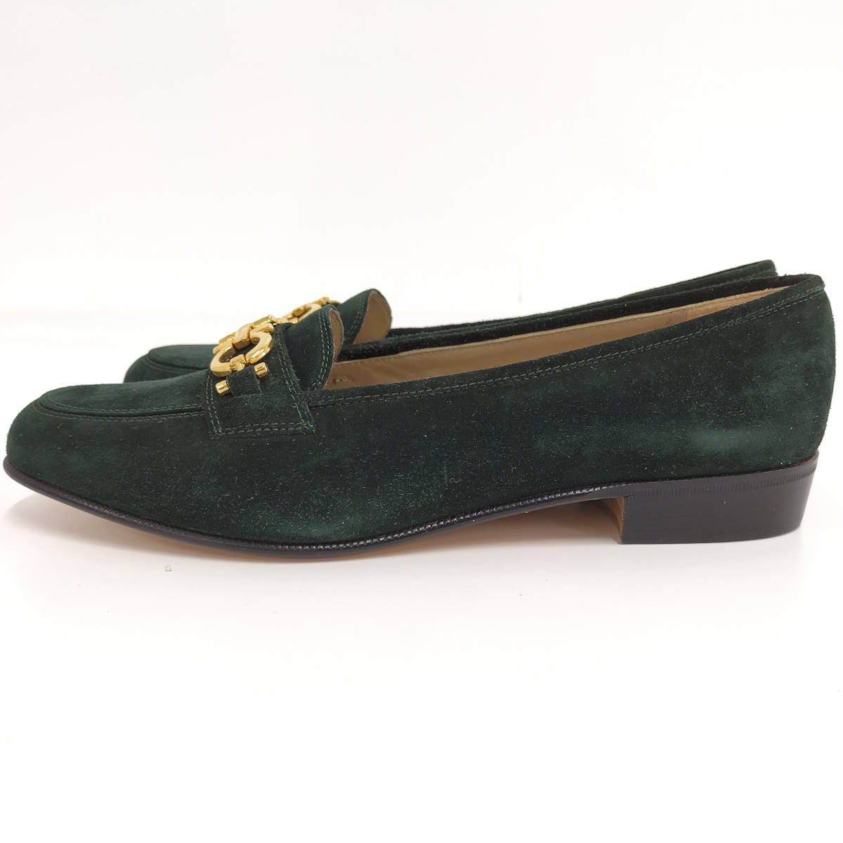Salvatore Ferragamo パンプス 革靴 ガンチーニ スエード グリーン系 表記サイズ 5 1 2