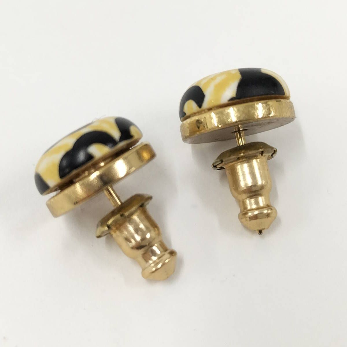 CHANEL ピアス ウッド調 ココマーク メッキ ゴールド 02 P