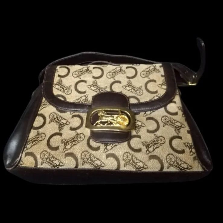 CELINE セリーヌ ショルダーバッグ 馬車金具 Cマカダム キャンバス