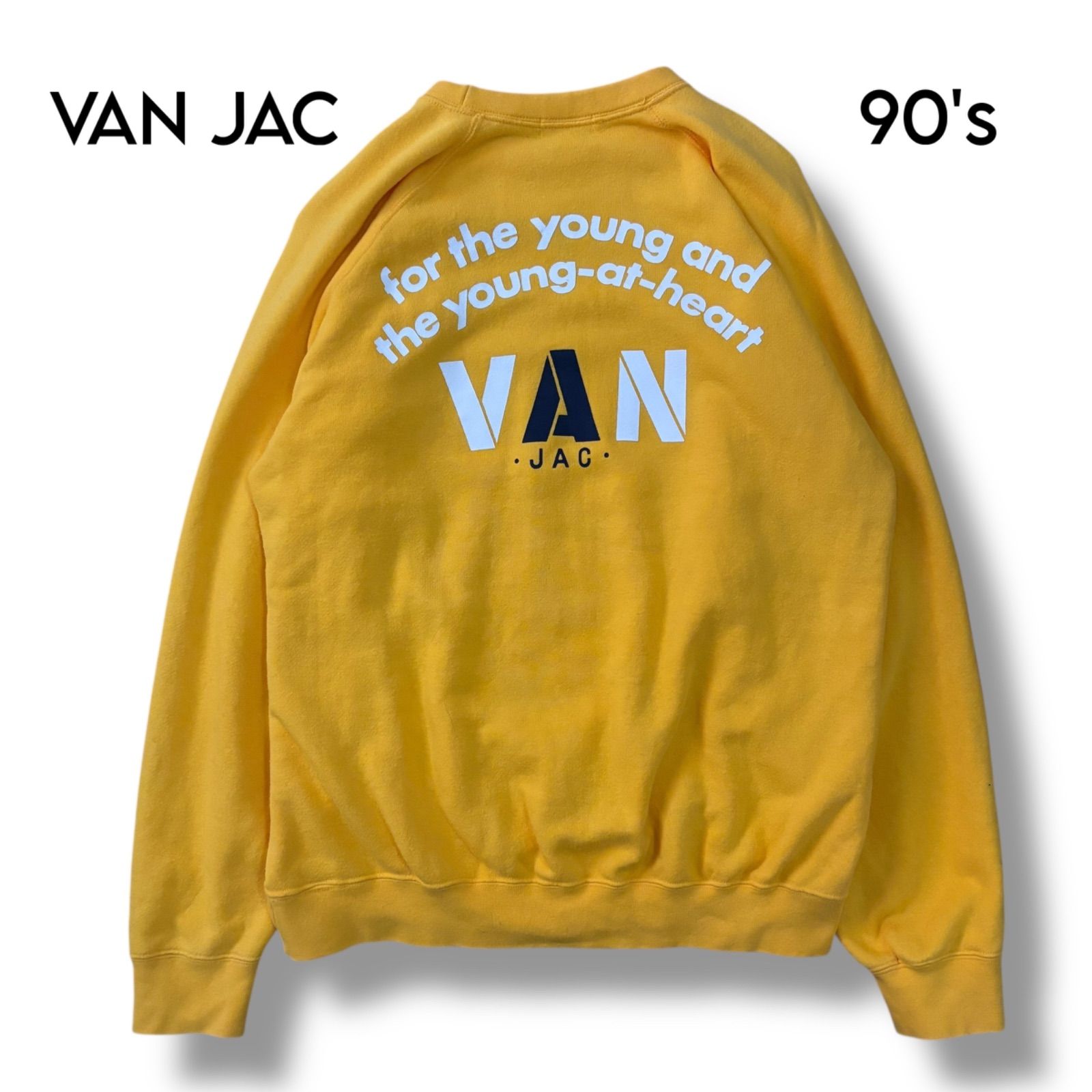 VAN JAC】90's バックアーチロゴ ラグランスウェット トレーナー M