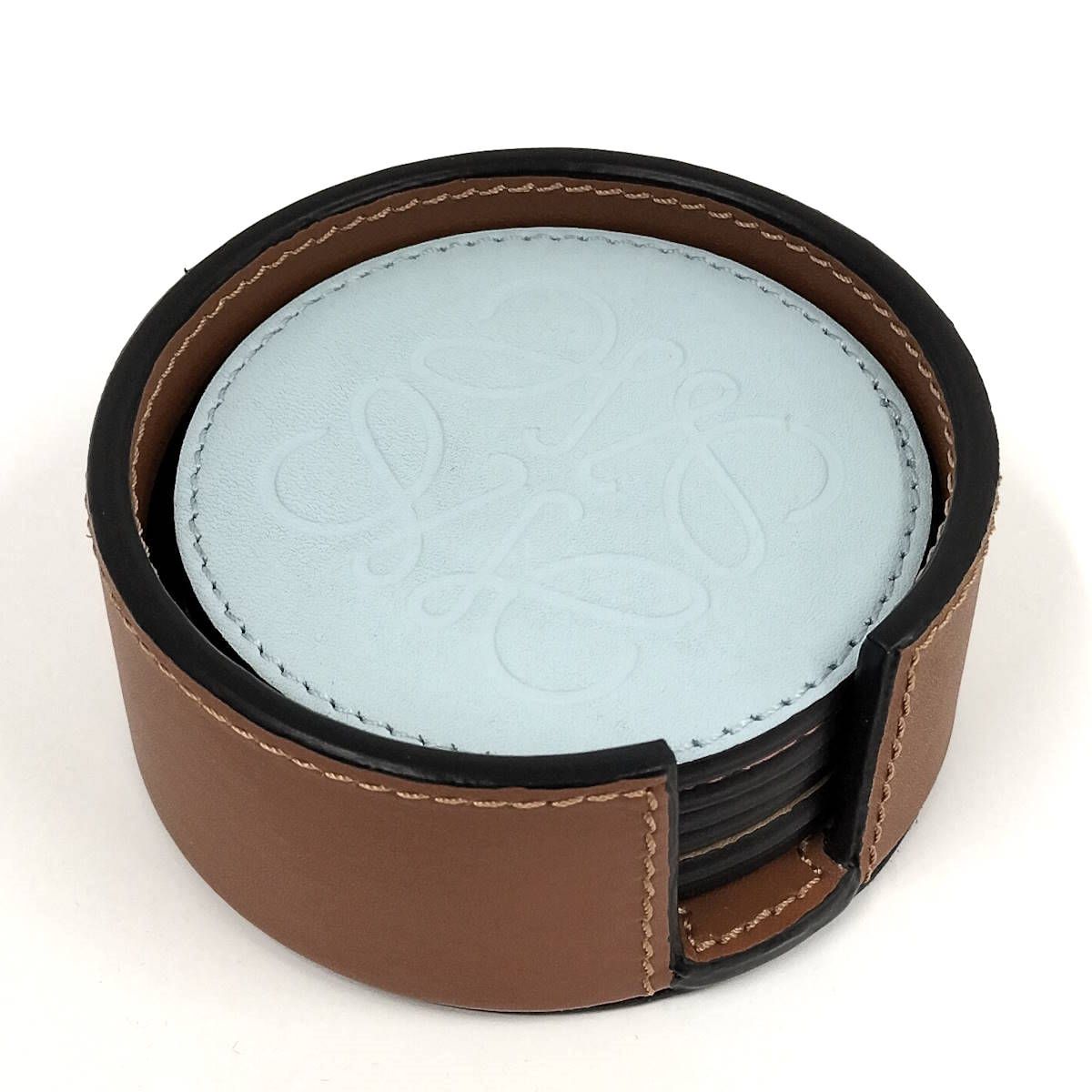 LOEWE コースター アナグラム レザー 組