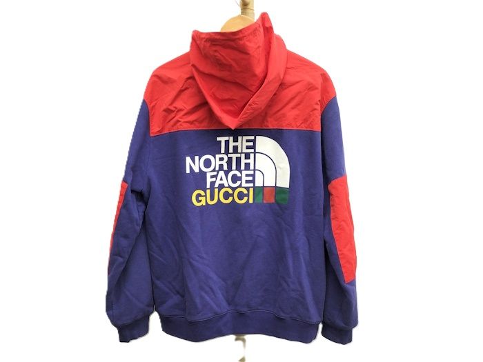 GUCCI THE NORTH FACE ジップアップパーカー パープル レッド コットン