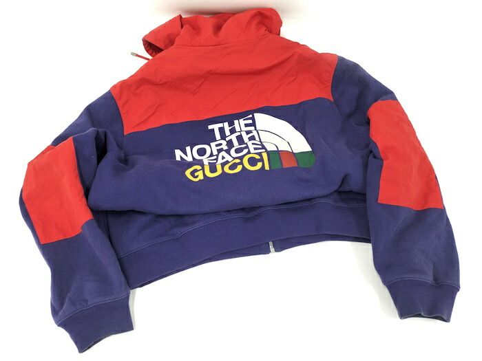 GUCCI × THE NORTH FACE / ジップパーカー/XS/コットン/YLW/プリント GUCCI THE NORTH FACE ジップアップパーカー パープル レッド コットン