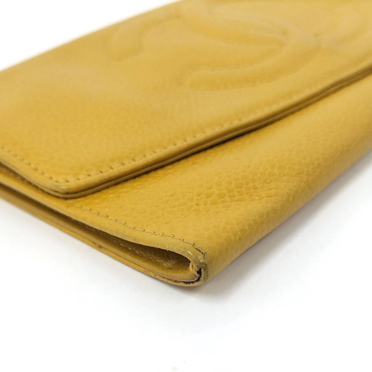 CHANEL 二つ折り 長財布 ココマーク レザー イエロー - メルカリ